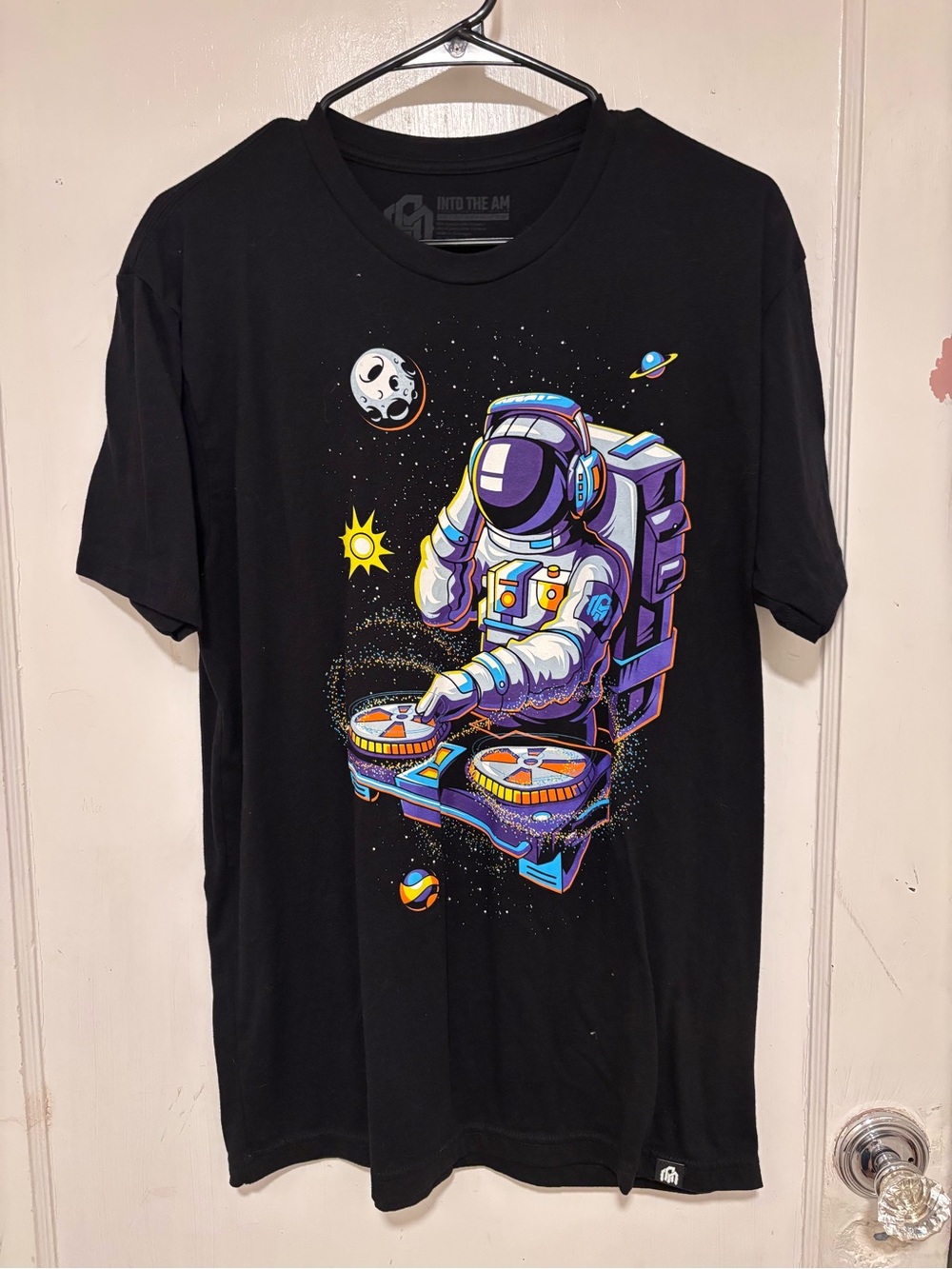 Black Astronaut DJ Graphic Tee - Short Sleeve